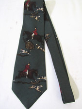 Polo by Ralph Lauren Green Equestrian Polo Player Handmade 100 Silk Tie RL