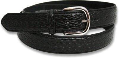 Ossi schwarz 32 mm Leder gefüttert Gürtel Korb Webmuster 32'' - 36'' Taille Medium