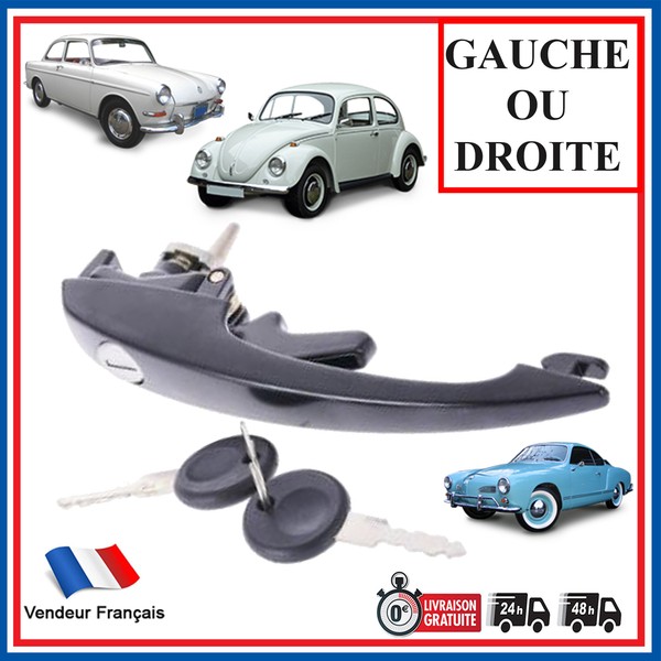 Schwarzer TüRgriff Vorne FüR Coccinelle Karmann 1500 1600 111 837 205 H 041-image