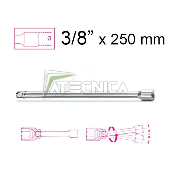 Prolunga angolare Beta 910AN 250 mm con attacchi quadri maschio e femmina 3/8"