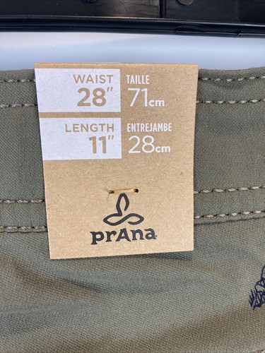 Pantalones Cortos PrAna Elastizados Nylon Talla 28 Brion 11" Verde Pizarra Crux Estampado Roca NUEVO - Imagen 7 de 10