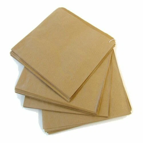 1000 PAPER BAGS STRUNG BROWN KRAFT FOOD TAKEAWAY GROCERY BAG 7'' x 7''
