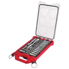 Milwaukee PACKOUT 3/8 in. drive Metric 6 Point Mechanics Socket and Ratchet Set