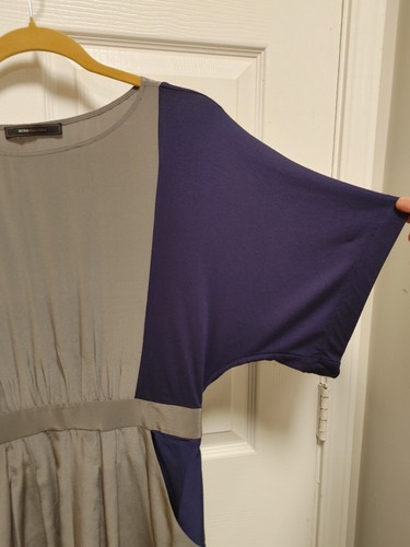 BCBGmaxazria Größe Small blau grau Color Block Iva Kurzarm Kleid Taschen - Bild 2 von 8