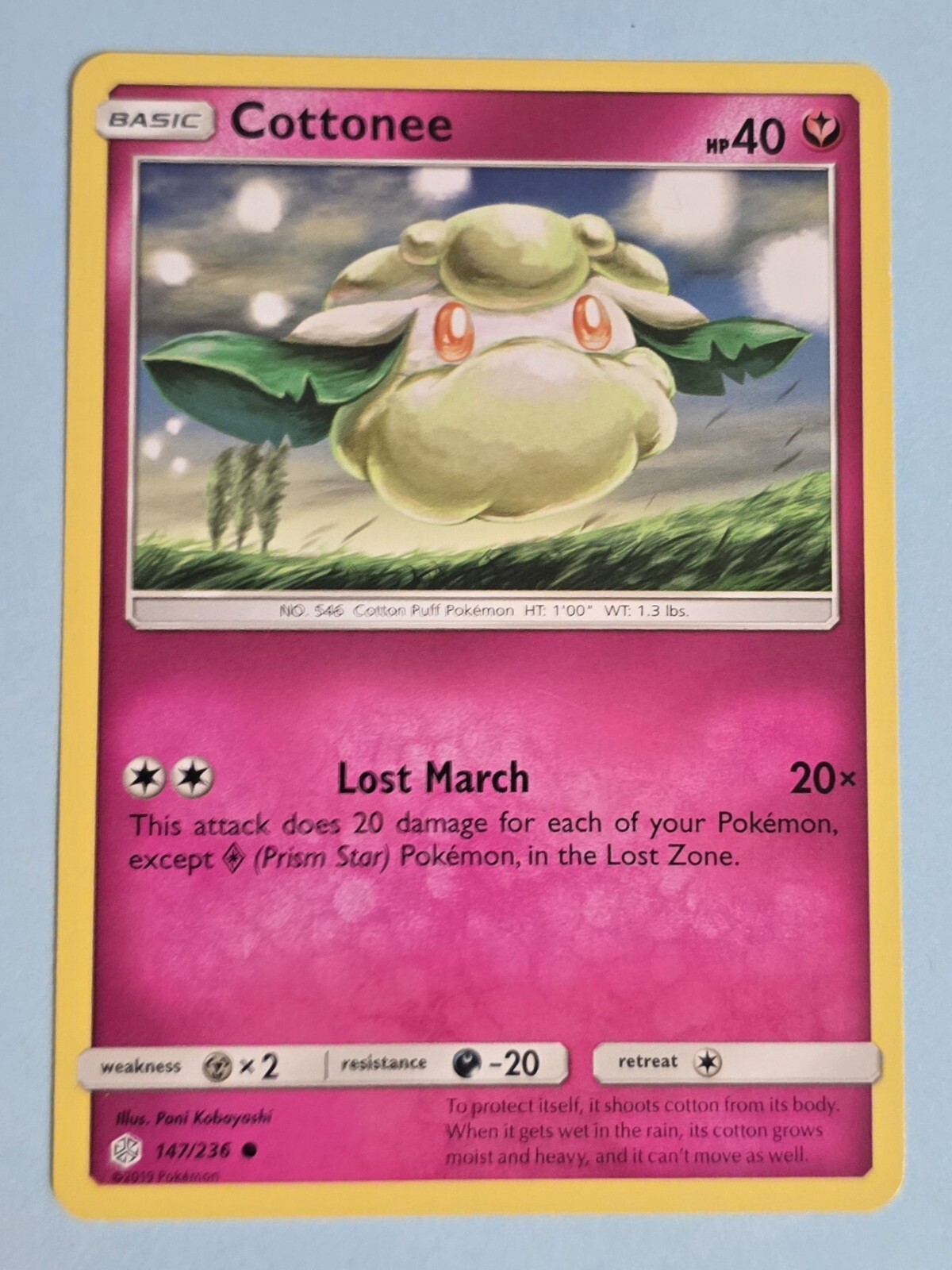2019 Cottonee 147/236 - Cosmic Eclipse - NM/MINT Pokémon TCG
