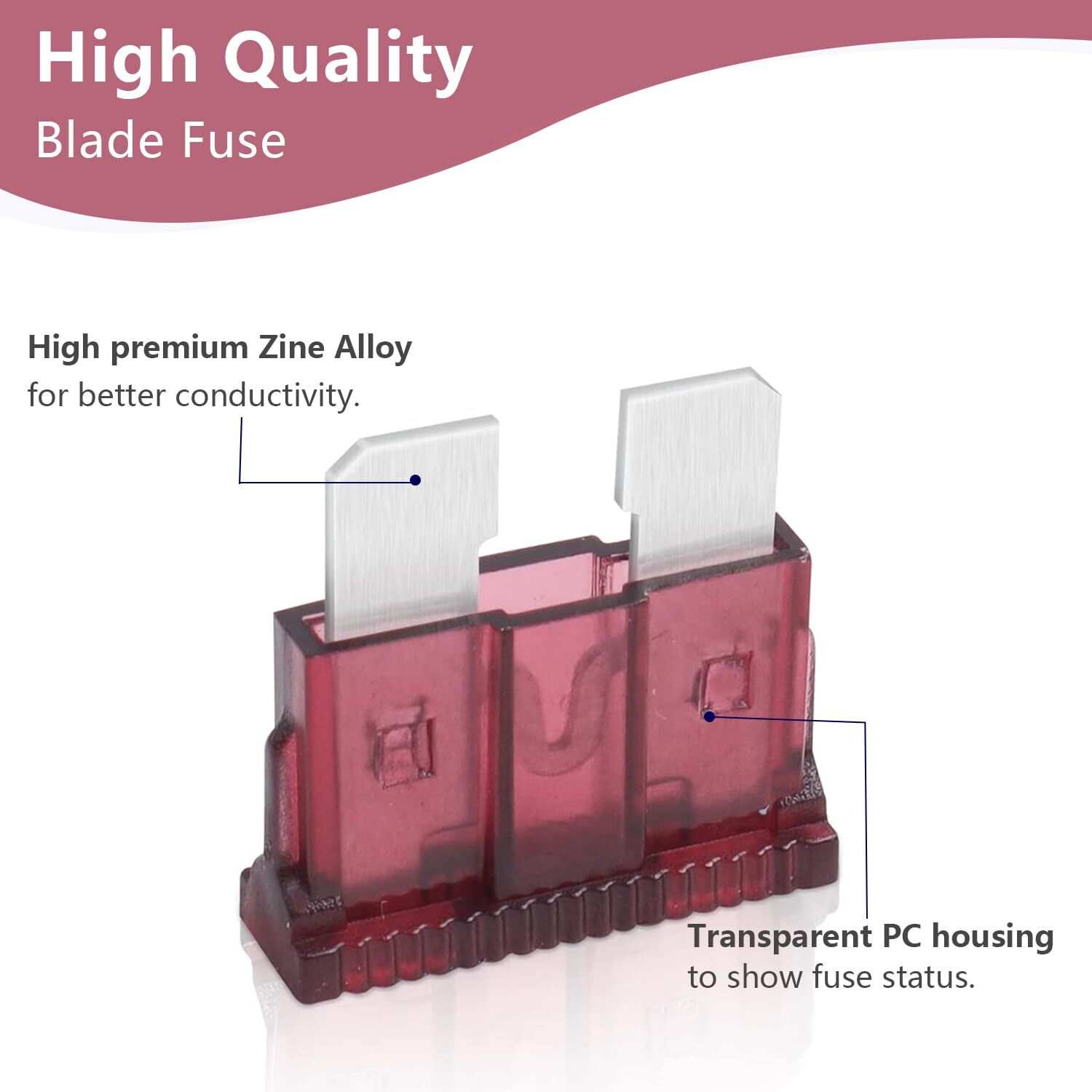 (40Pcs) 40 Amp Standard Automotive Fuse, 40A 12V 24V 32V Car Blade Fuses ATO APR