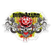 Biohazard Gas Mask Skull, Vinyl Decal Sticker, Indoor Outdoor, 3 Sizes, 8946