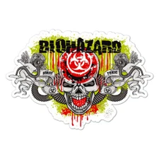 Biohazard Gas Mask Skull, Vinyl Decal Sticker, Indoor Outdoor, 3 Sizes, #8946