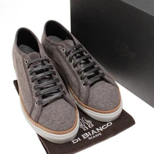 Di Bianco NWD The Biella Dress Sneakers Size 10 Fumo Brown/Gray Melange Wool