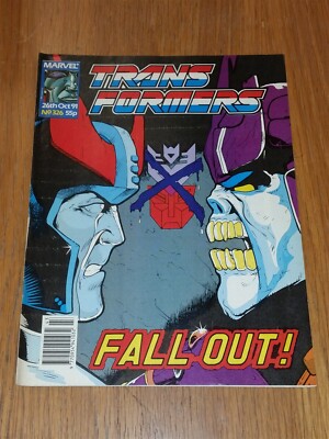 TRANSFORMERS BRITISH WEEKLY #326 26TH OCTOBER 1991 MARVEL UK COMIC