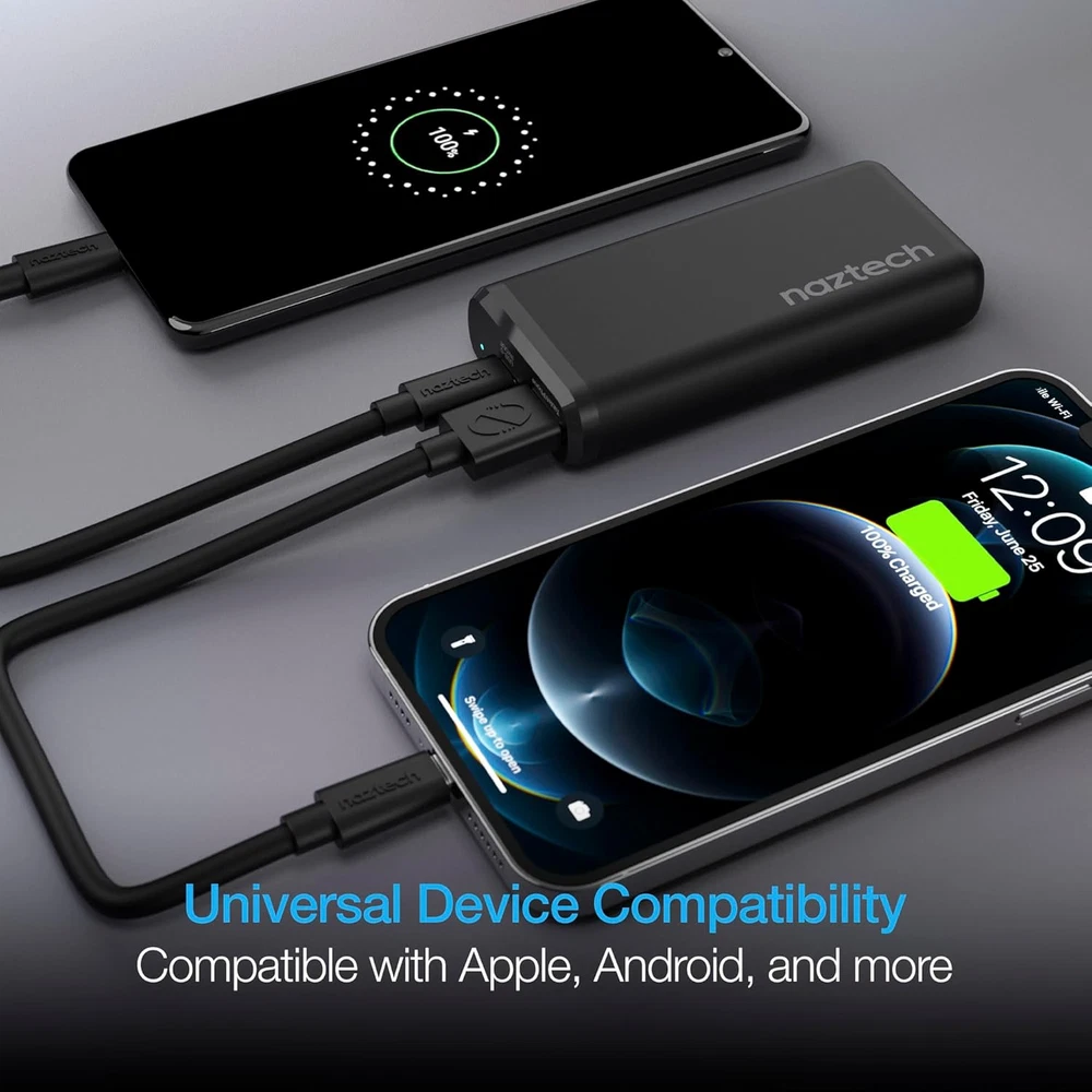 Power Bank 4000Mah Portable High Speed Charger W/2 Ports [Types C & USB] LED Ind