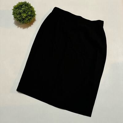 Vintage Mondi Gala Black New Wool Classic High Waisted Career Pencil Skirt Med