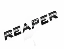 1- NEW 3D Adhesive RED EYE Gloss Piano Black Badge Emblem REAPER LETTERING 30mm