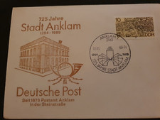 Ganzsache 725 Jahre  Anklam Sonderstempel, Briefmarke und Karte