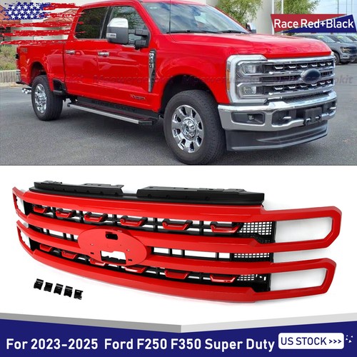 For Ford F250 F350 Super Duty 2023-2024 PQ Race Red Front Bumper Grille Grill