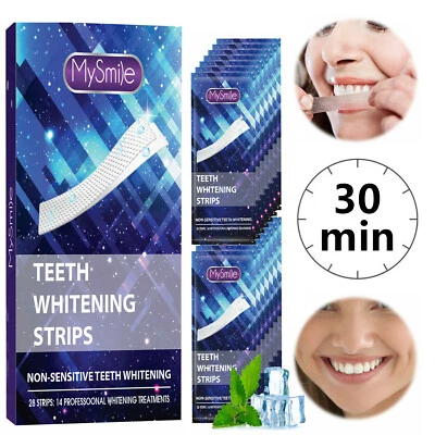 MYSMILE 28PCS TEETH WHITENING STRIPS TOOTH WHITENER BLEACHING V34 Colour