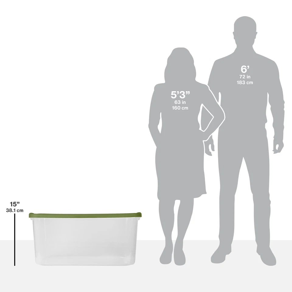 Прозрачный пластиковый контейнер для хранения с крышкой и ручками большой контейнер для штабелирования 120 кварт - Изображение 3 из 4