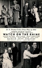 1941 Watch On The Rhine Broadway Play Postcard Lillian Hellman Martin Beck NYC