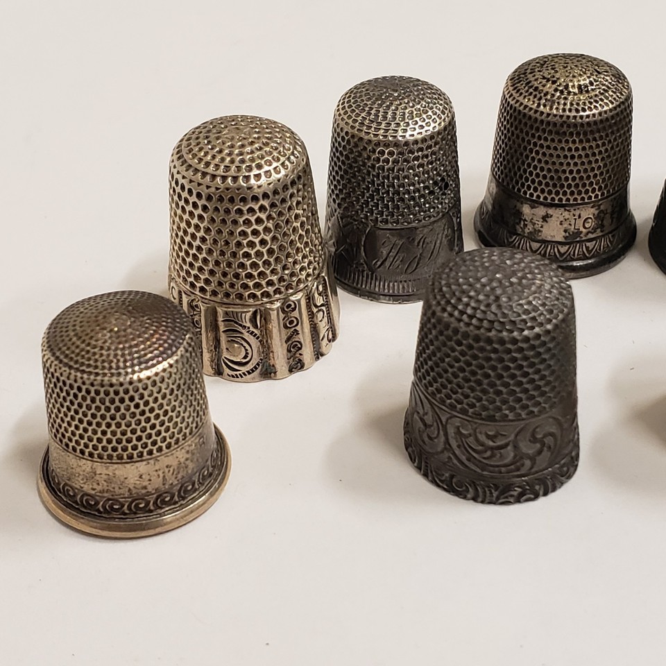 Antique Sterling Silver Sewing Thimbles Lot of Nine | eBay