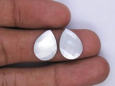 Natural Shell Pearl Gemstones Pairs Faceted Cabochons Shell Loose Gemstones