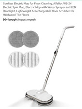 Cordless Electric Mop for Floor Cleaning, AlfaBot WS-24 Floor Scrubber