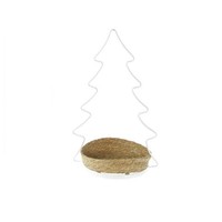 Deko Weihnachten Tanne AUS Metall Weiß MIT Rattan Korb 35 X 24 X 49 CM NEU