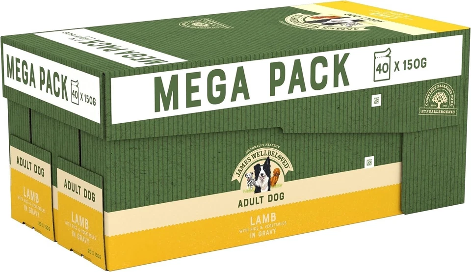 James Wellbeloved Megapack Adult Hund Lamm mit Reis in Soße (40 x 150g) - Bild 2 von 4