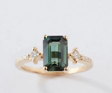 Lab Created alexandrite With Zircon sterling silver Ring For Anniversary Gift