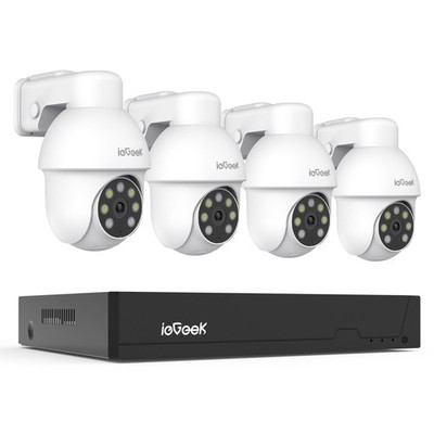 ieGeek POE Camera for 24/7 Surveillance 4PCS 5MP Outdoor 355° Pan/90° Tilt