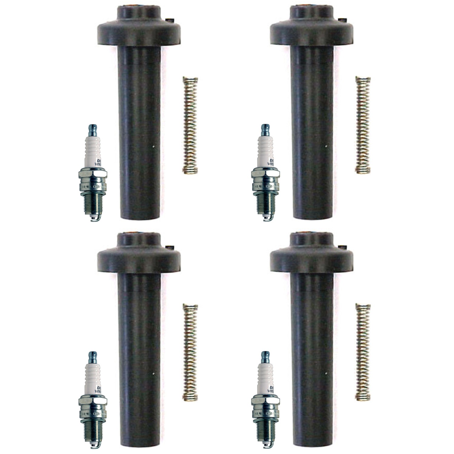 Denso 4 Standard Spark Plugs 4 Coil Boots Kit for Toyota Van 2.2L L4 FI 1988