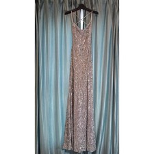 Windsor Silver Kinsley Formal Sequin Mermaid Maxi Dress Sz S (753)