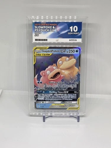 Slowpoke & Psyduck GX 35/236 Unified Minds ACE 10 GEM MINT Pokemon TCG