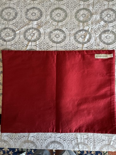 Mackenzie Childs Set of 4 Holiday Placemats Red, Green Gold Stripes Velvet Holly - Picture 3 of 5