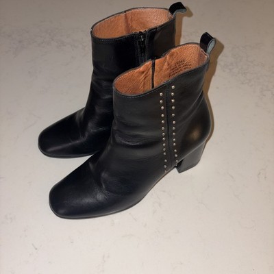 Marroqui Sanchez, Black Leather Ankle Boots, Made In Spain US 7.5