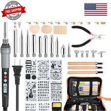 51PCS Wood Burning Kit, 90W 110V Wood Burning Tool with Engraving Soldering I...