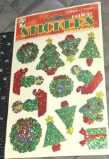 Vintage Stickers,glittery Christmas Items 1 Sheet Nip,paper Magic, (STK51)