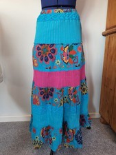 Vintage Debenhams  Butterfly  Bohemian Girls Blue And Pink  Maxi Skirt