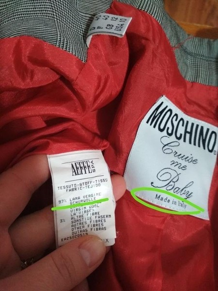 Damen Moschino Blazer Grau Wolle M