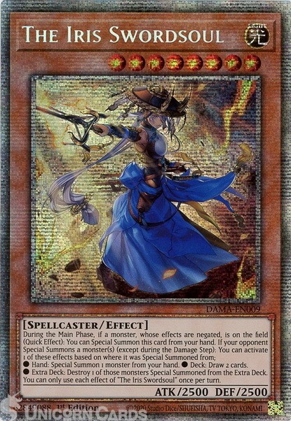 DAMA-EN009 The Iris Swordsoul Starlight Rare 1st Edition Mint YuGiOh Card