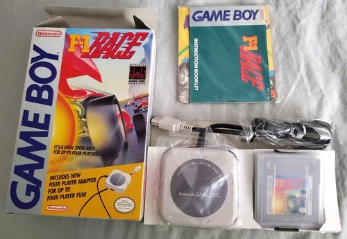 VINTAGE ~ NINTENDO GAMEBOY VIDEO GAME : F-1 RACE w/ ADAPTER / BOX & INSERTS