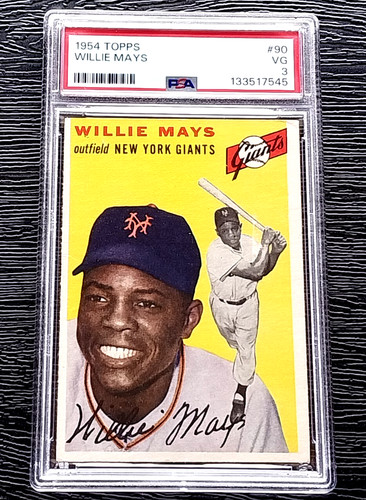 1954 TOPPS WILLIE MAYS BASEBALL CARD #90 **NO CREASES** **LOOKS NICER** PSA 3 VG