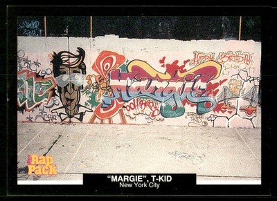 Rap Pack Margie T-Kid 1991 Unstoppable Stickers Premier Cards #6 Graffiti