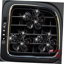 Daisy Air Vent Clips, 3 Pcs Cute Flower Crystal 1 Count Pack of 3 Black