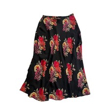 Jones New York Womens Size 14 100 Silk Floral Skirt Whimsygoth Romantic Grunge