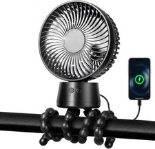 Portable Stroller Fan, Use as Power Bank, 50H 15000Mah Battery Operated Fan Flex