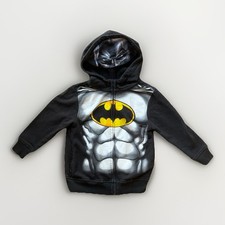 Batman Size 5 Boys Full Zip Hoodie Fleece Jacket Black Mask