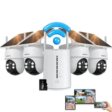 Outdoor Wireless CCTV Solar Security Camera System 4MP Wifi Solar Battery Home