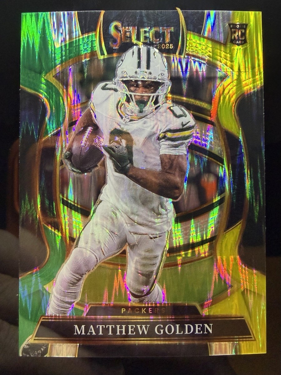 2025 Panini Select Matthew Golden Green & Yellow Prizm Shock RC