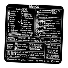 2-Pack Mac Keyboard Shortcut Stickers.Mac OS Shortcuts Sticker White on Black
