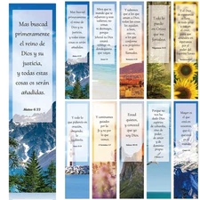 50 Pack Spanish Christian Bible Verse Bookmarks Religious Book Page Markers